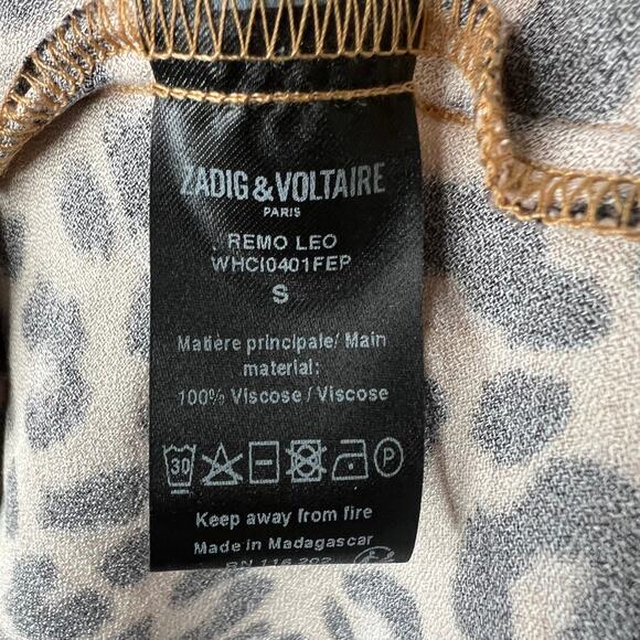 Zadig & Voltaire Remo Leo Leopard Print Mini Dress Size Small - Picture 5 of 7